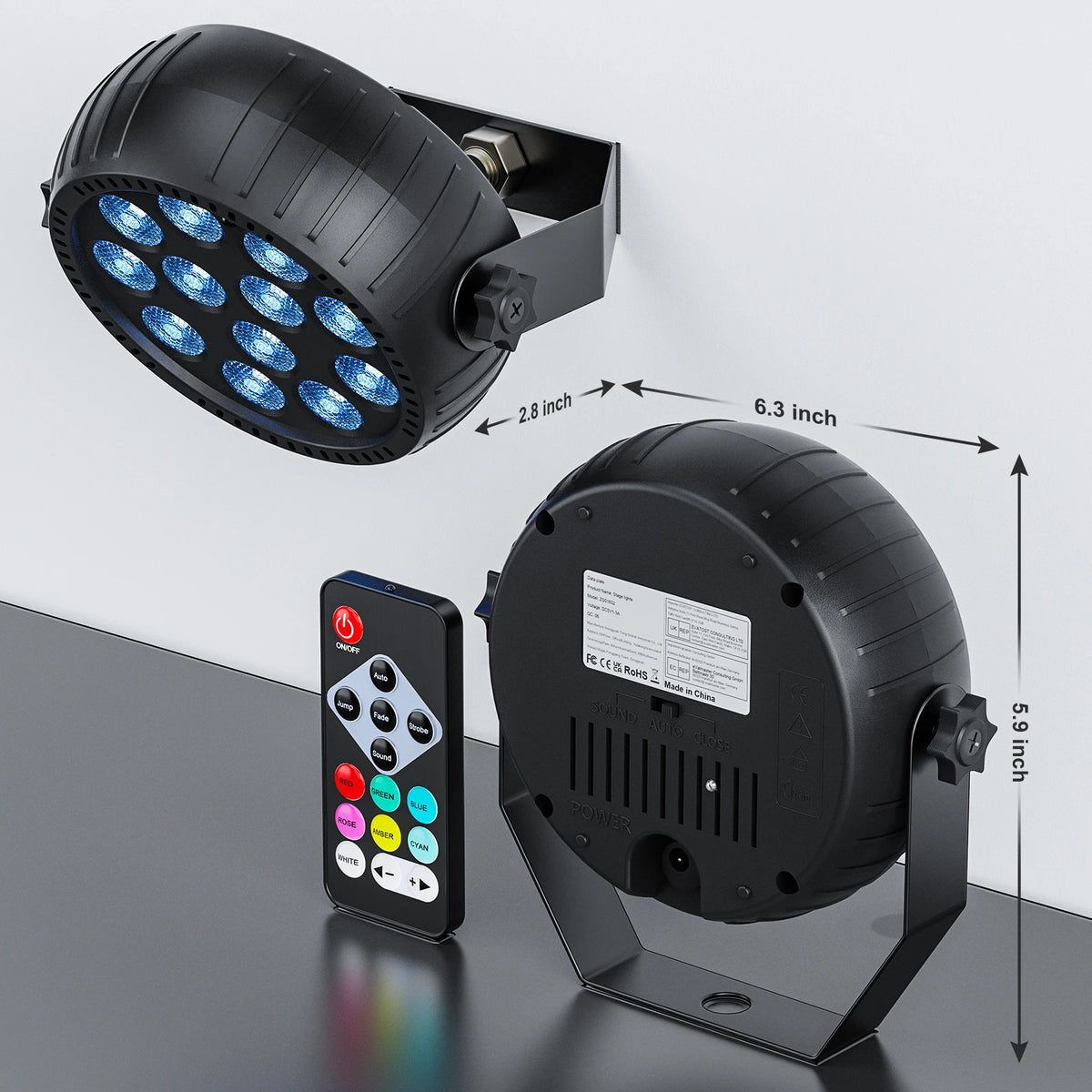Somspot RGB Par Lights for DJ Stage and Party Lighting