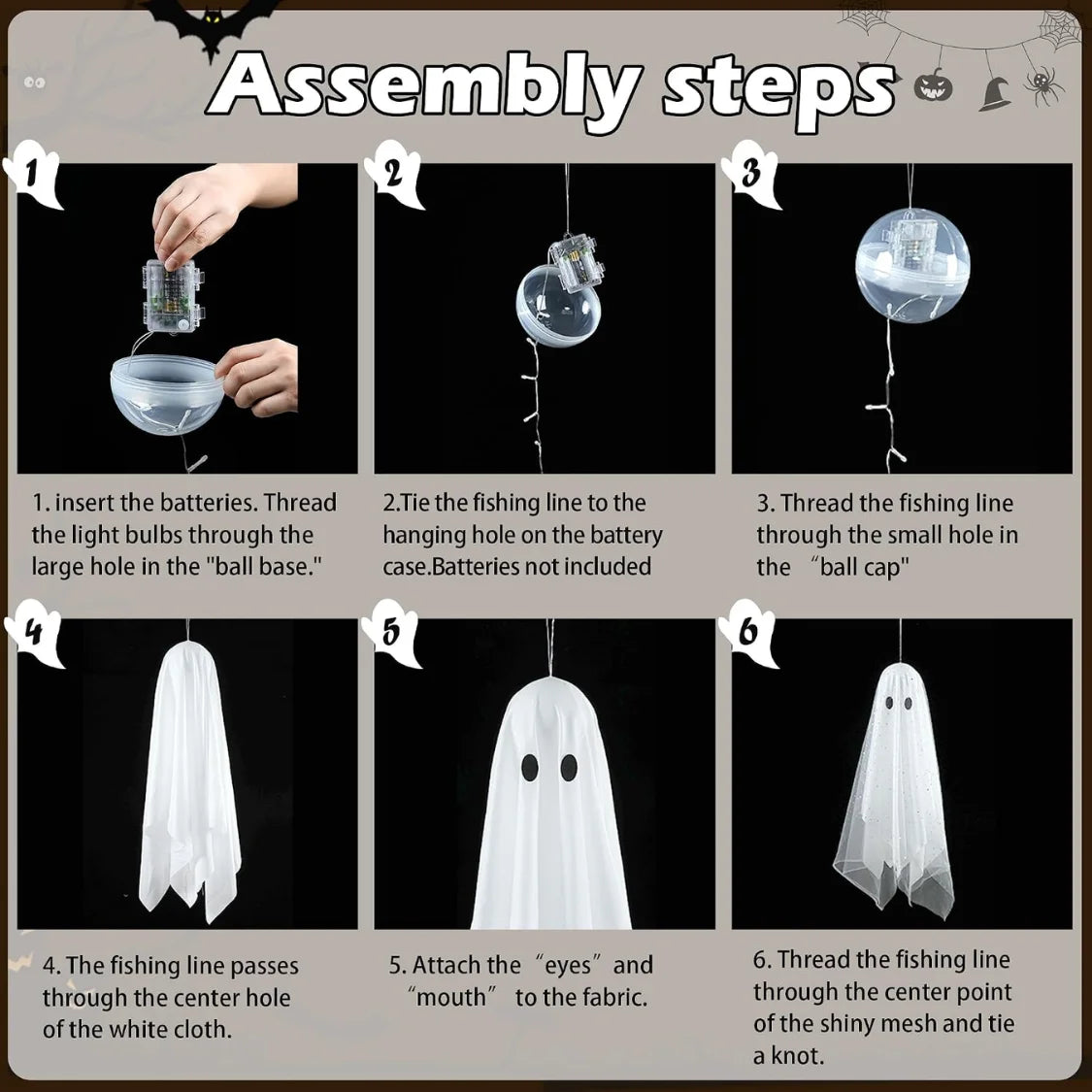 Lighted Hanging Ghost Decorations for Indoor Outdoor Halloween
