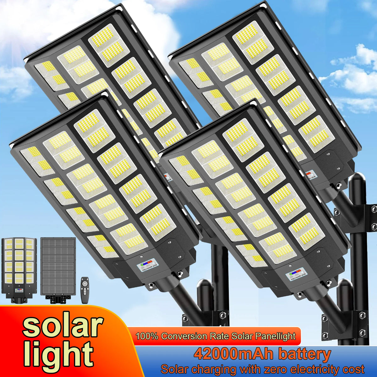 Solar LED Street Lights With Motion Sensor And Remote Control