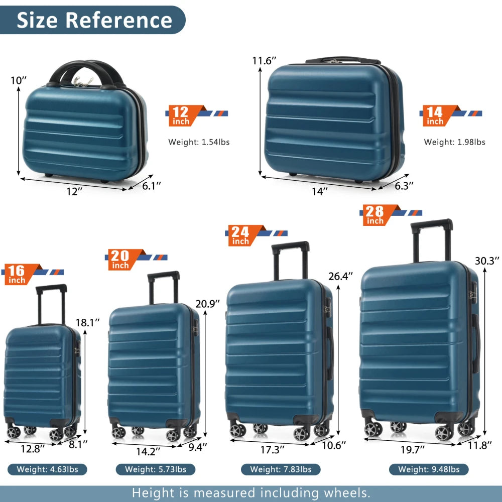 ABS Hardshell Luggage Set With Spinner Wheels For Travel