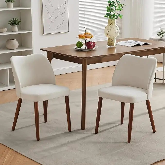 HiMISS Cushioned Dining Chairs With Wood Legs Set Of Two