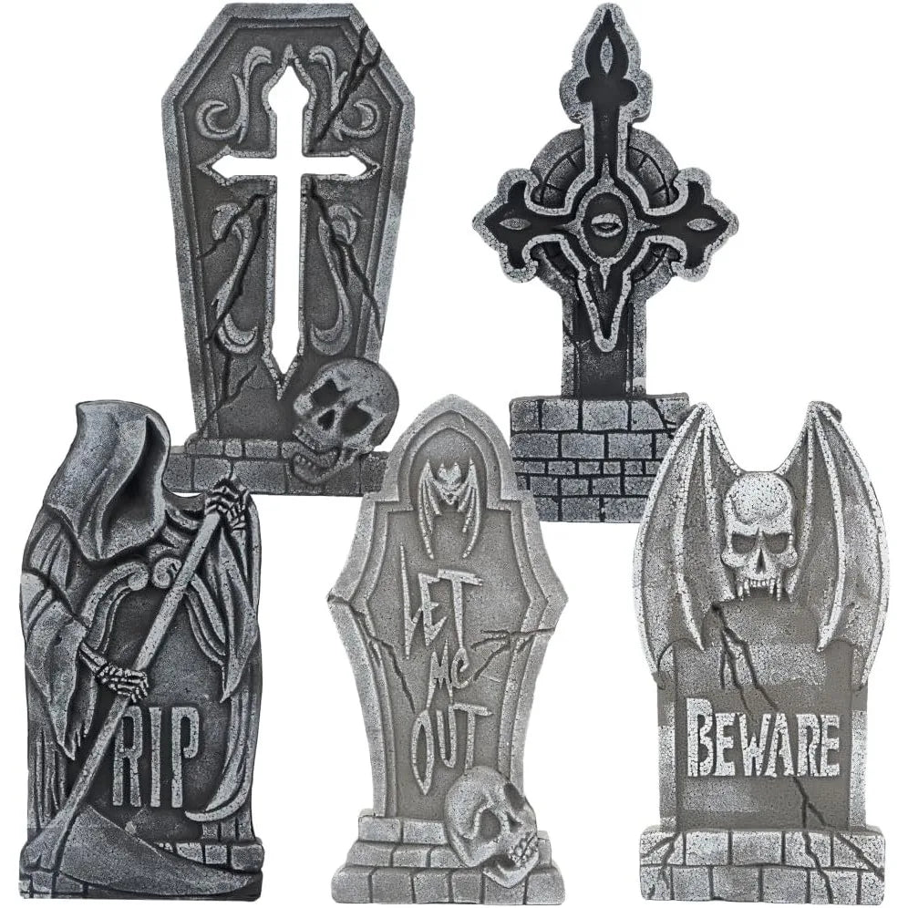 Halloween Outdoor Tombstone Decorations With Metal Stakes Cemetery Yard Decor