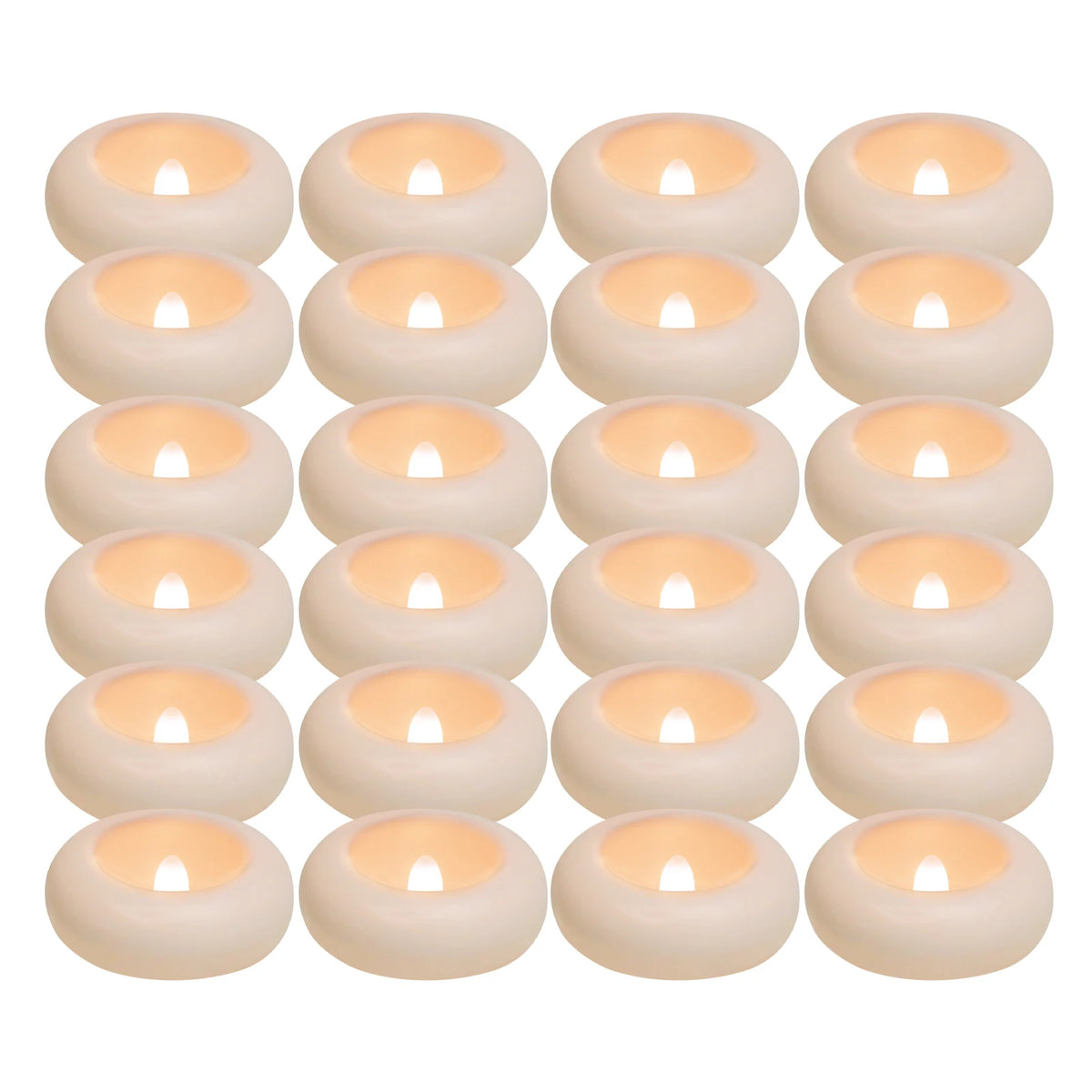 6/24 Pack Waterproof Flameless Floating Candles Bulk LED Tea Lights Water-Activated Flickering for Wedding Centerpieces Vases Parties and Home Decor