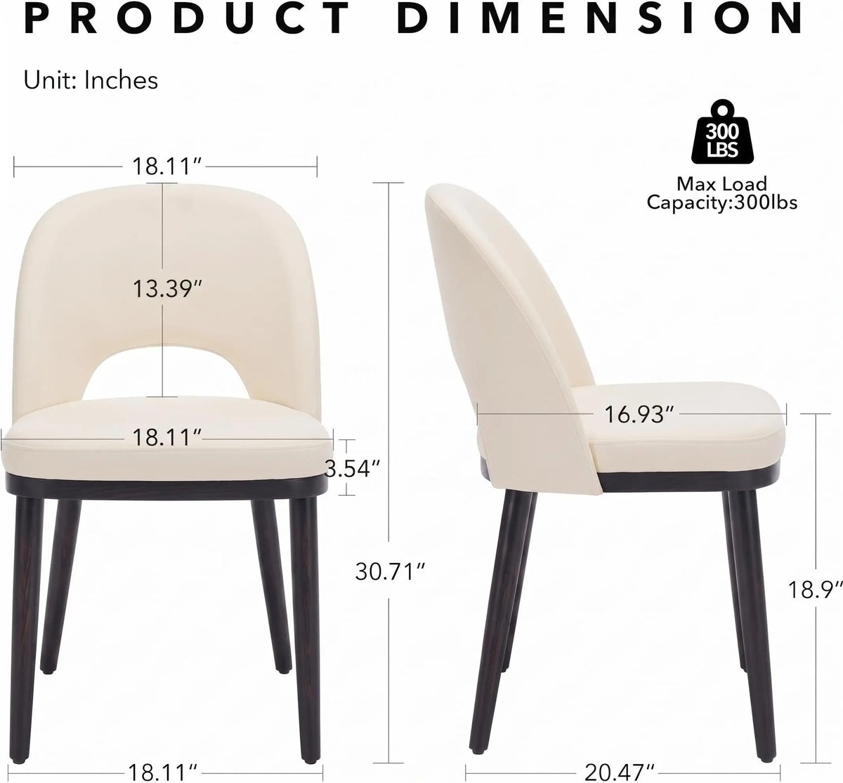 Modern Wooden Dining Chairs With Upholstered Seats And Reinforced Frames