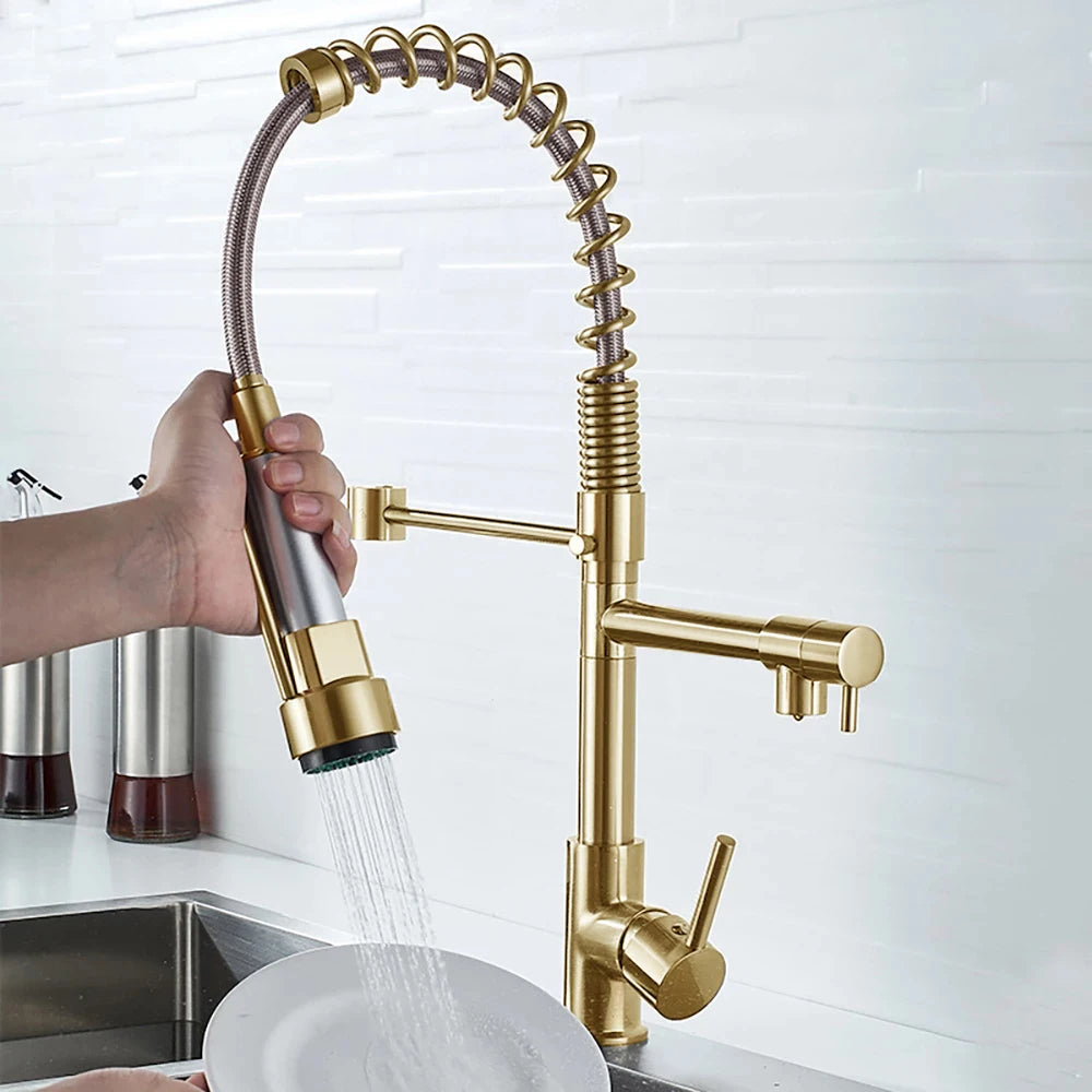 DQOK Stainless Steel Pull Down Kitchen Sink Faucet