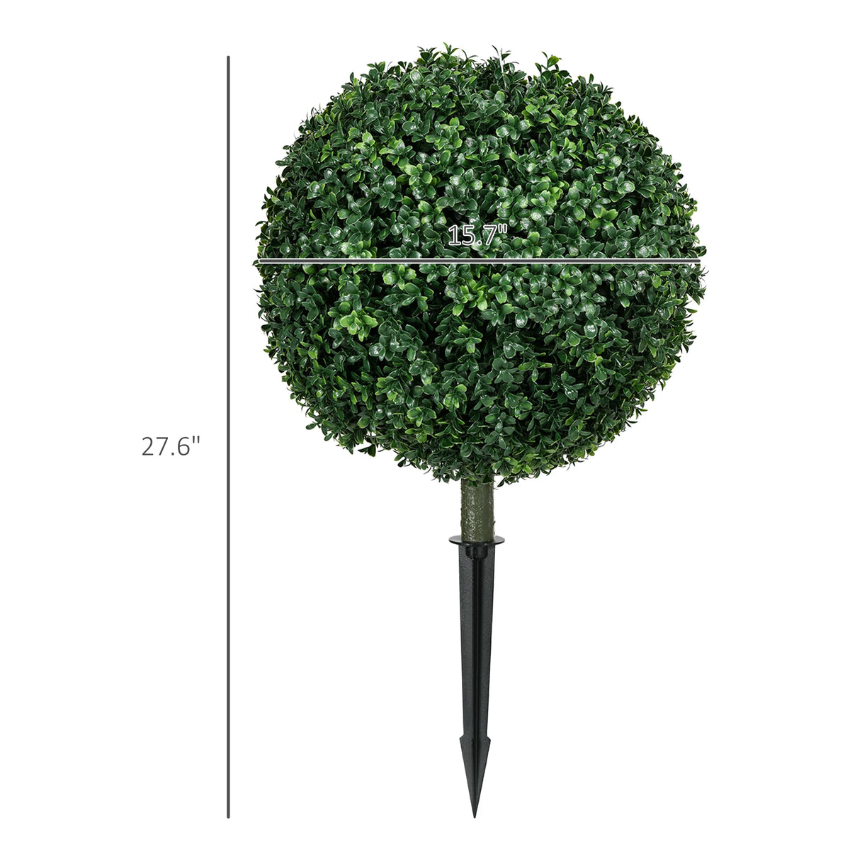 HOMCOM Artificial Boxwood Topiary Balls With Integrated Ground Stakes