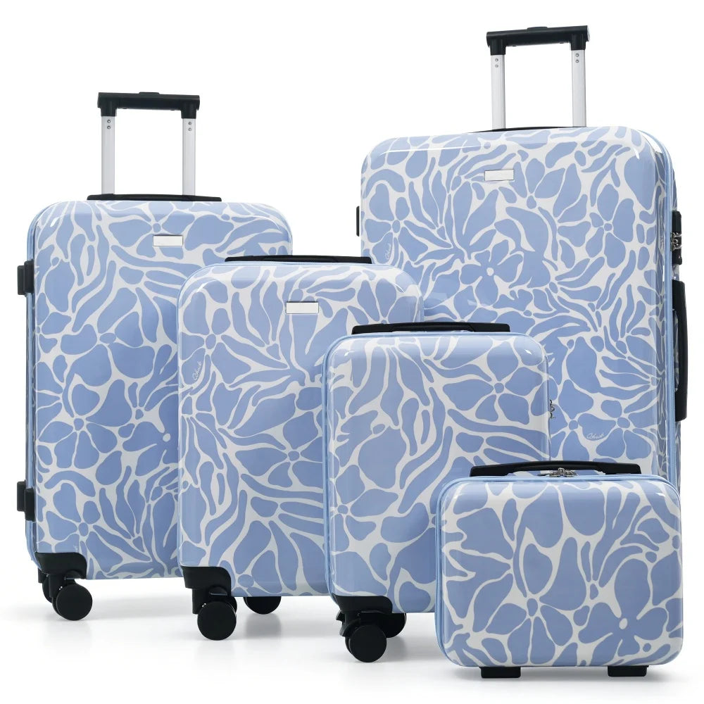 Five Piece Hardside Luggage Set With TSA Lock And Spinner Wheels