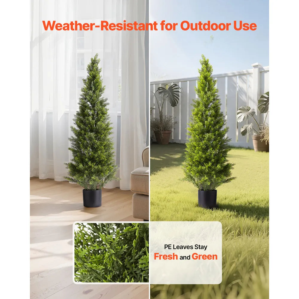 Artificial Topiary Cedar Trees Faux Pine Shrubs For Home Decor
