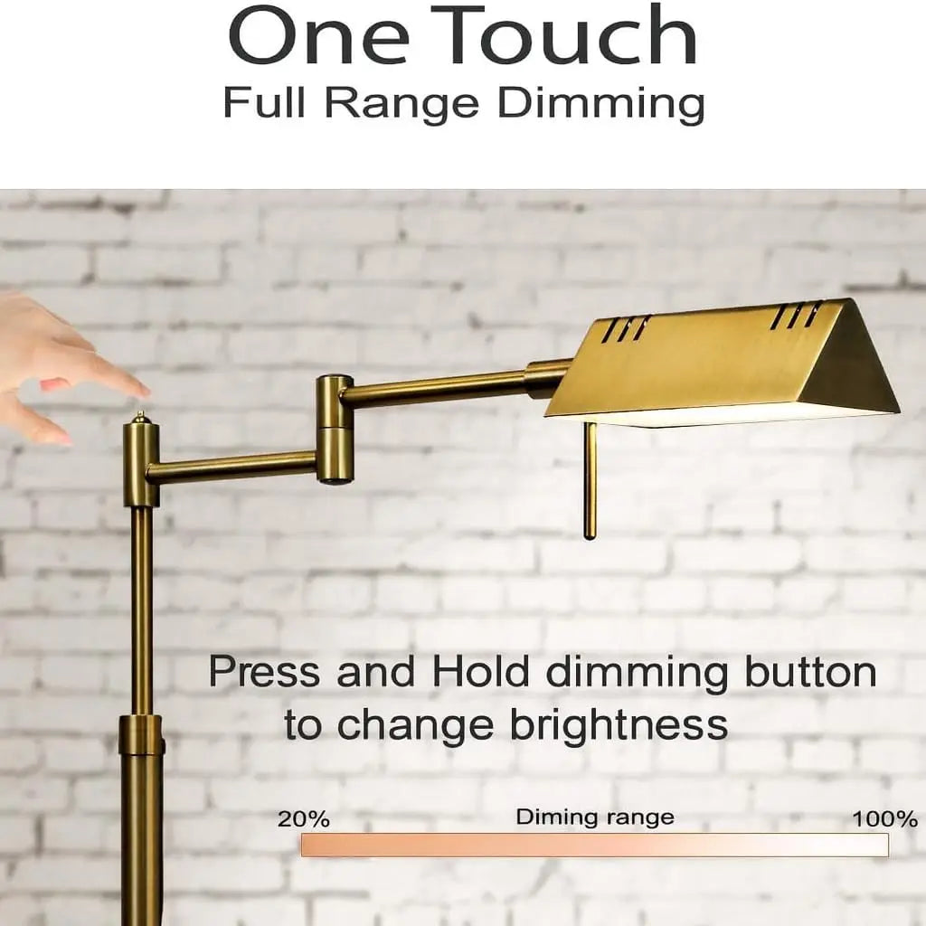 Adjustable Dimmable LED Pharmacy Floor Lamp With Swing Arms
