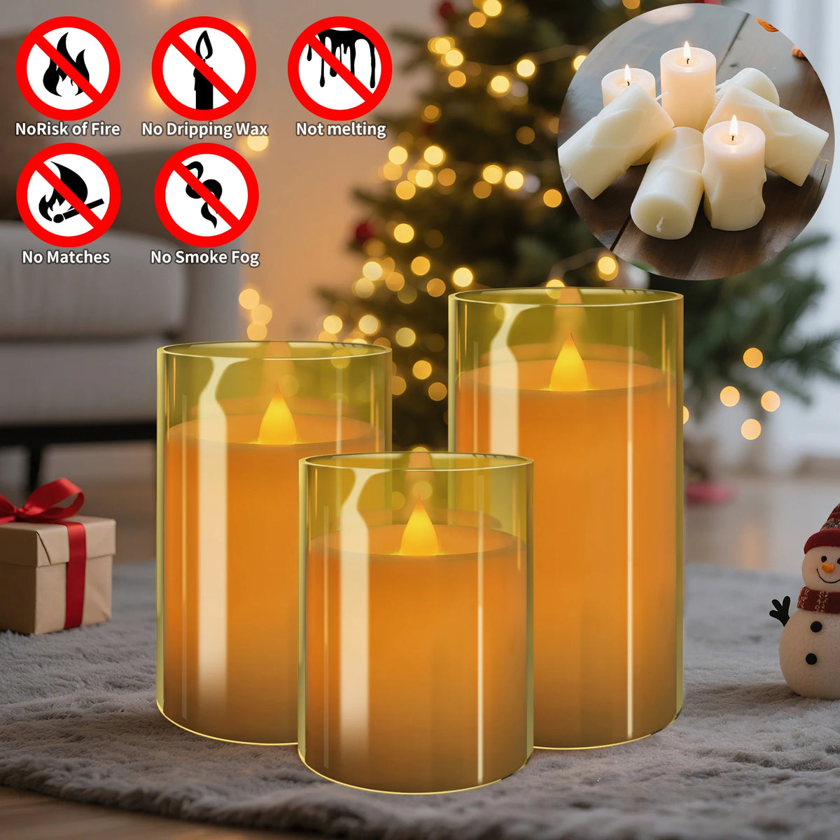 Flickering Flameless LED Candles with Timer Remote for Home Decor
