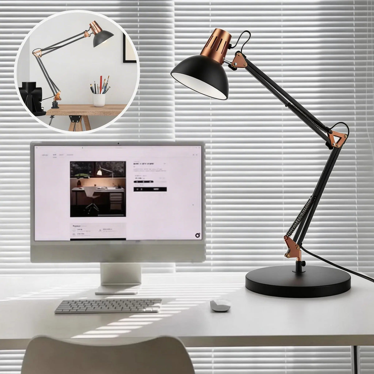 Adjustable Metal Architect Desk Lamp With Swivel Arm And Switch