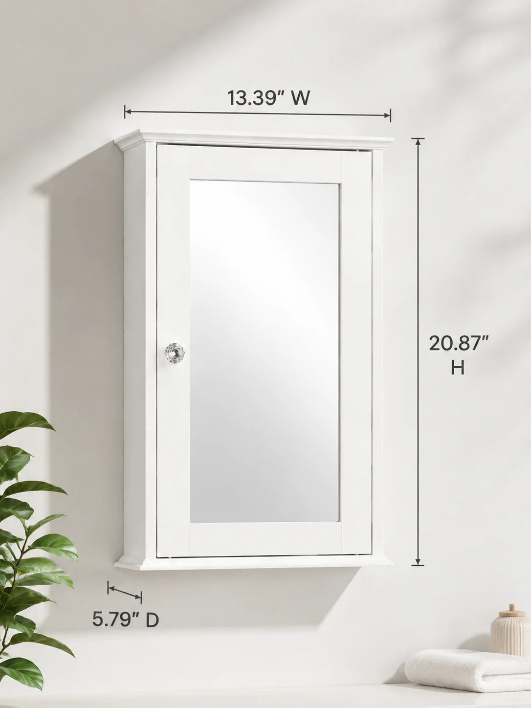 Mirrored Medicine Cabinet With Adjustable Shelves And Locking Door
