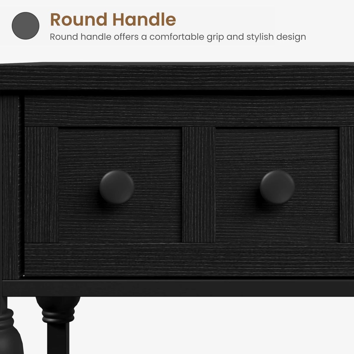 HiMISS Industrial Farmhouse Console Sofa Table With Drawers And Shelves