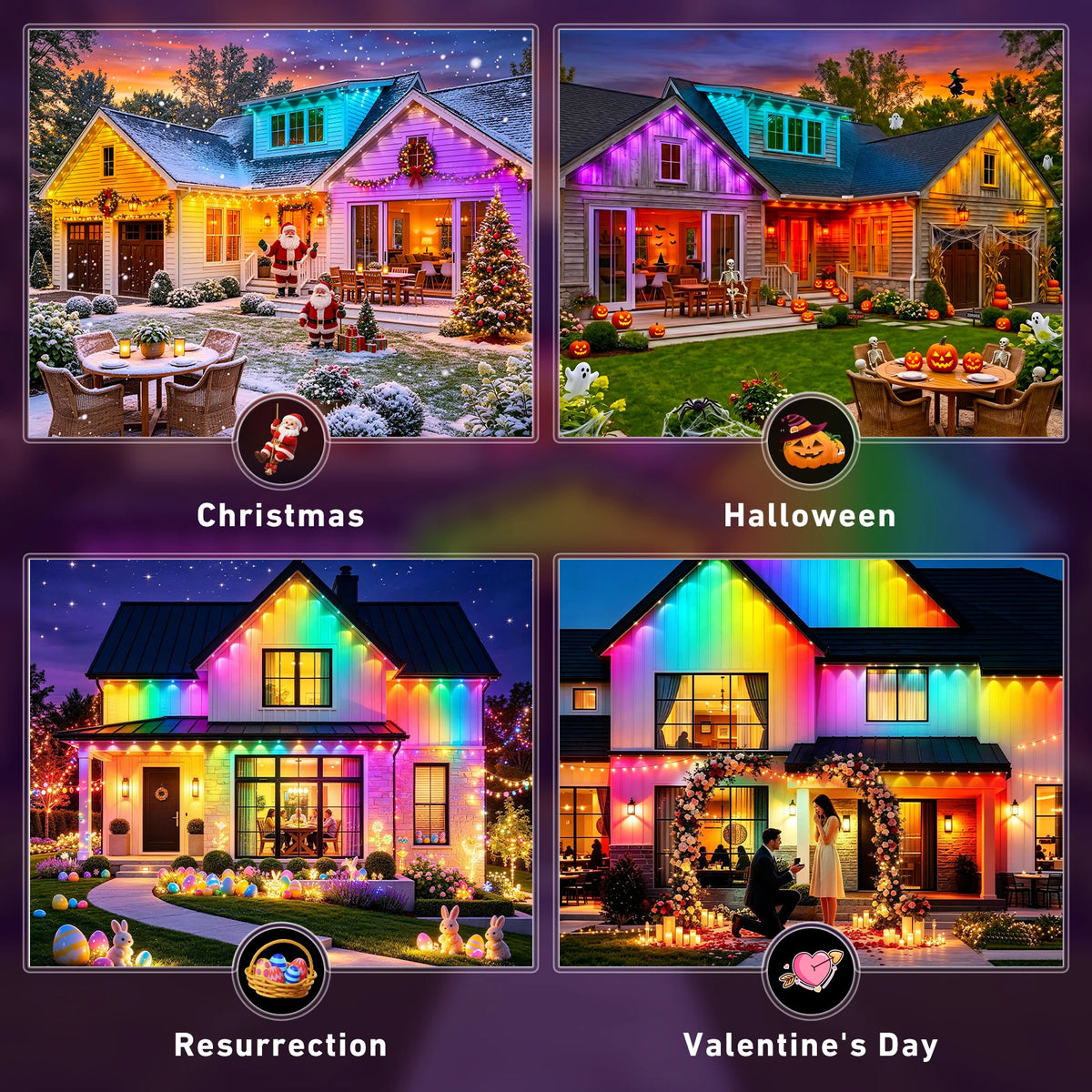 AILBTON Permanent Outdoor Smart Eaves Lights With Music Sync