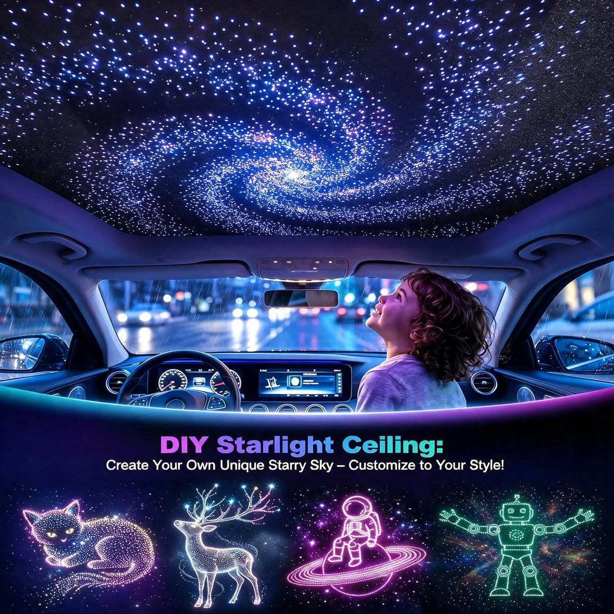 BRIVULGENT Fiber Optic Starlight Headliner Kit With Twinkle Effects