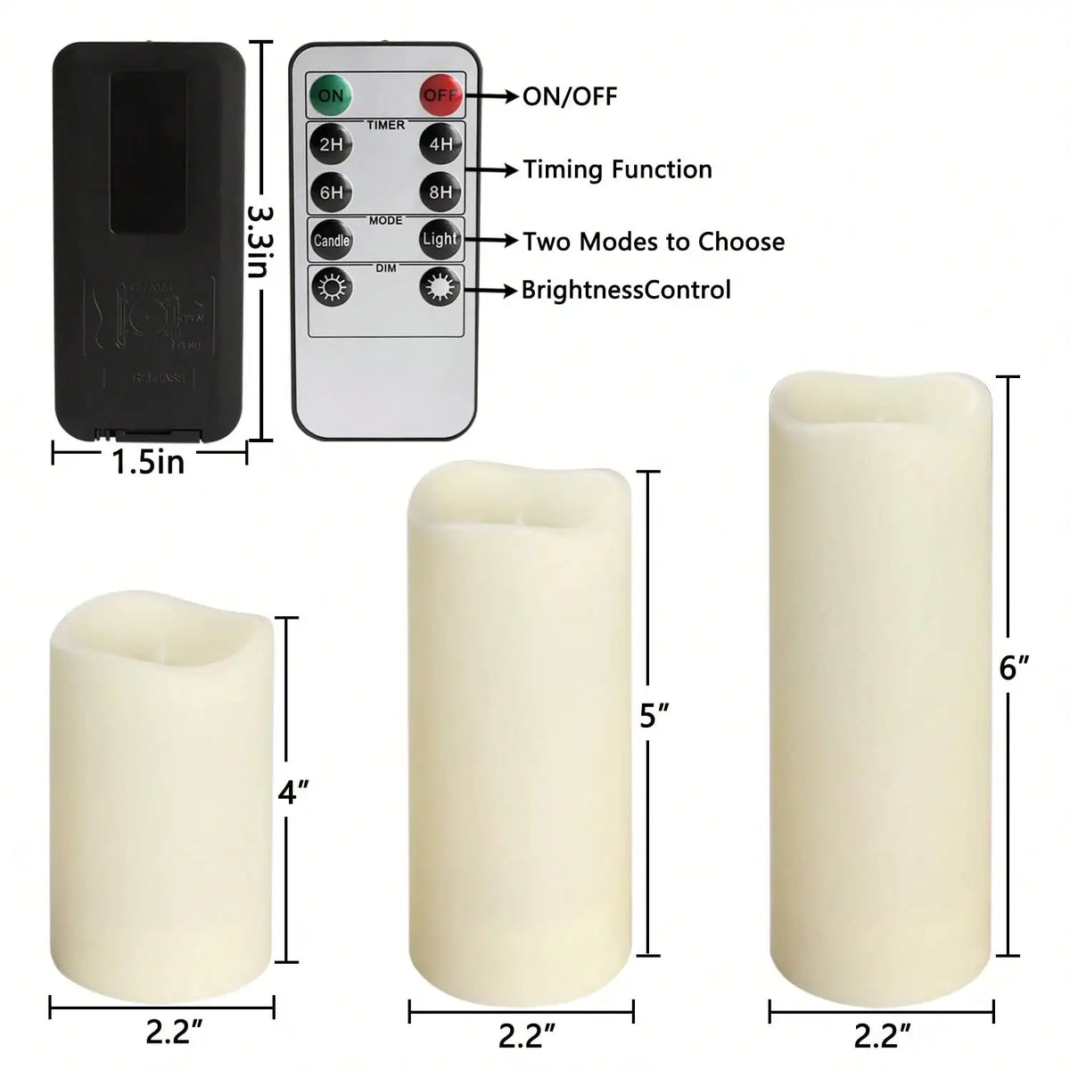 Flameless Electronic Candle Lamp With Remote Control And Timer