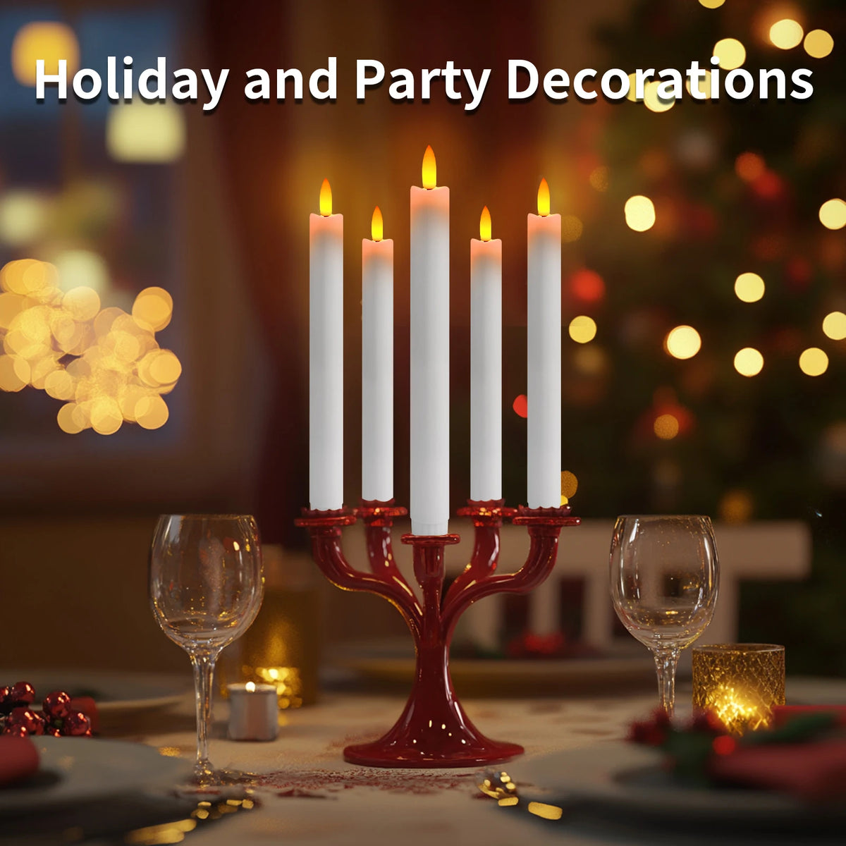 Flameless Taper Candles LED Battery Operated with Remote Timer Ivory LED Candlesticks 3D Flickering Realistic Christmas Wedding Party Home Fireplace Decor 6 Pack
