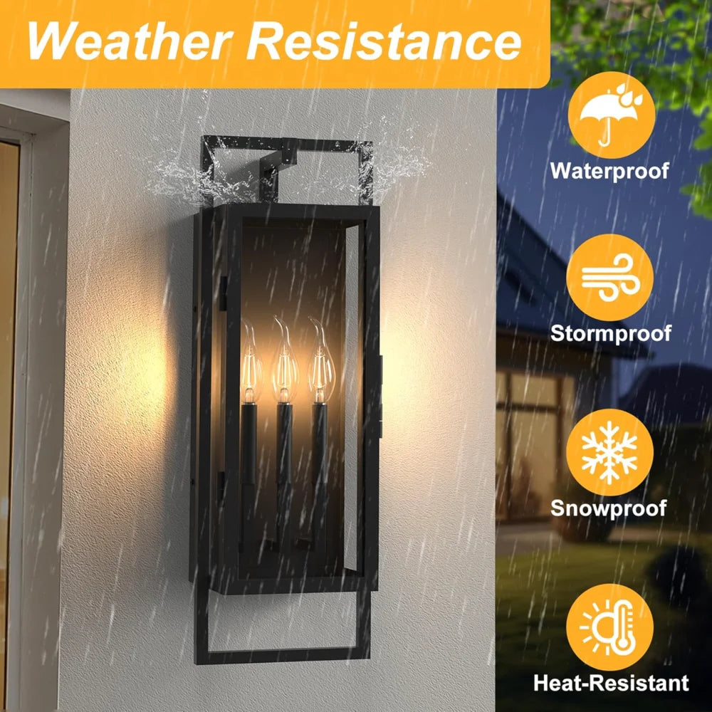 Dusk To Dawn Outdoor Wall Sconce With Seeded Glass Shade