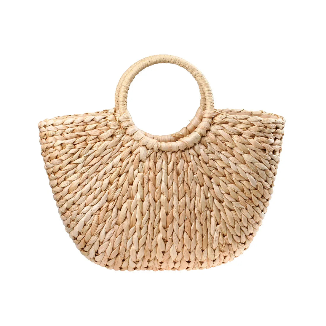 YYW Handmade Woven Straw Beach Bucket Tote Bag For Women
