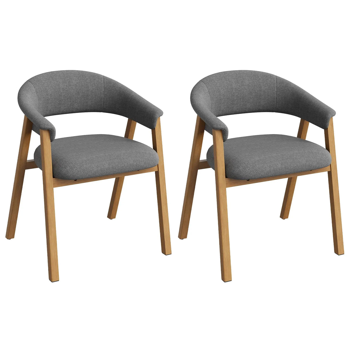 HiMISS Modern Barrel Dining Chairs With Arms And Wood Legs