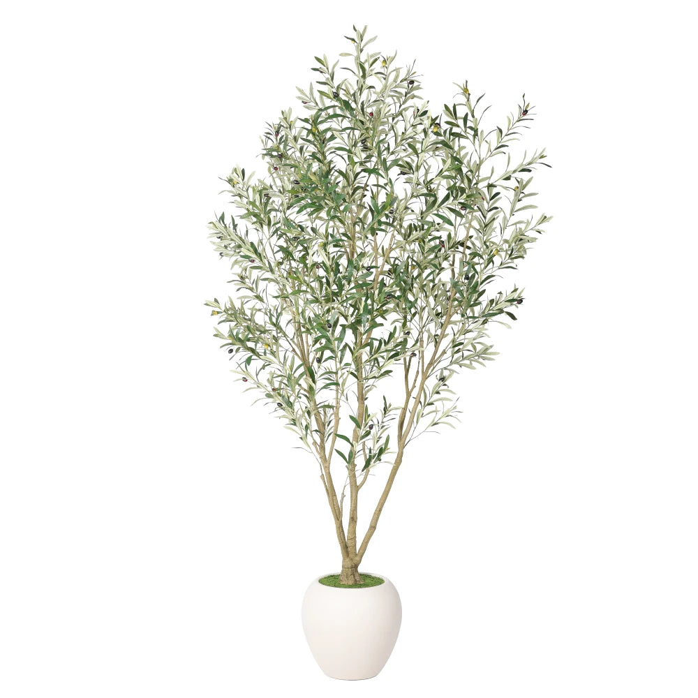 Artificial Olive Tree With Decorative Planter For Indoor Outdoor Decor