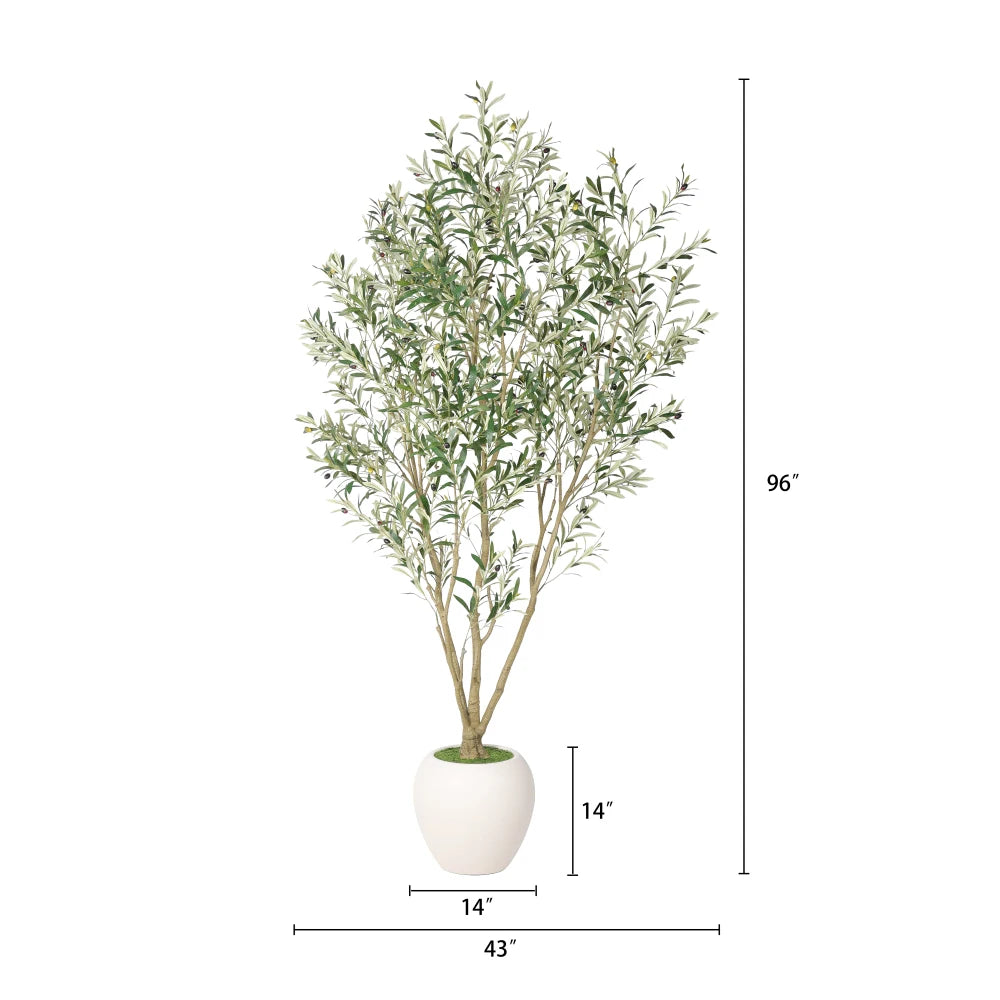 Artificial Olive Tree With Decorative Planter For Indoor Outdoor Decor