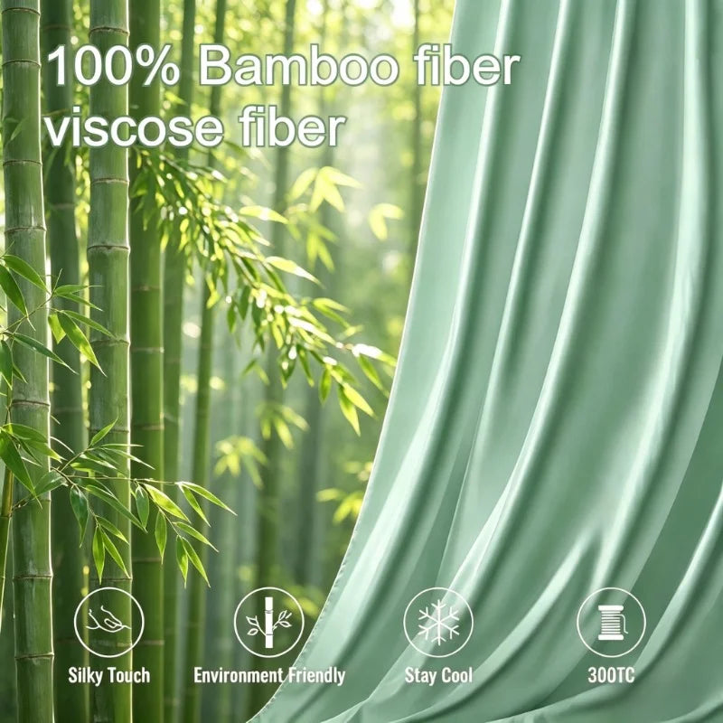 Bamboo Viscose Duvet Cover Set Cooling Breathable Bedding