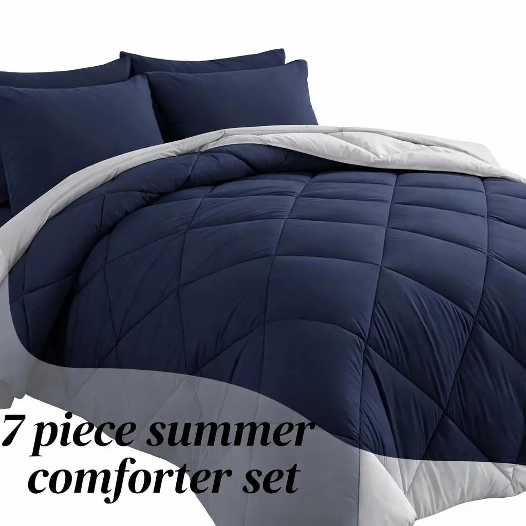 Reversible Microfiber Comforter Set With Soft All Season Bedding
