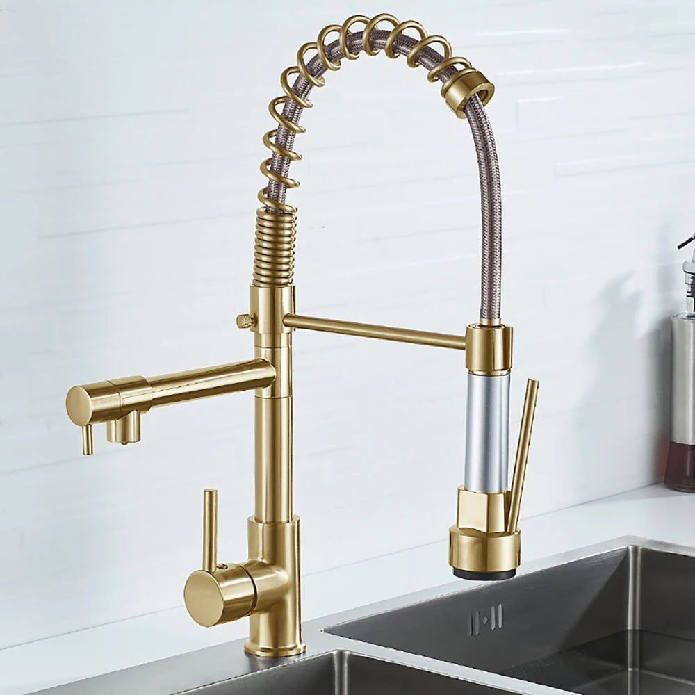 DQOK Stainless Steel Pull Down Kitchen Sink Faucet