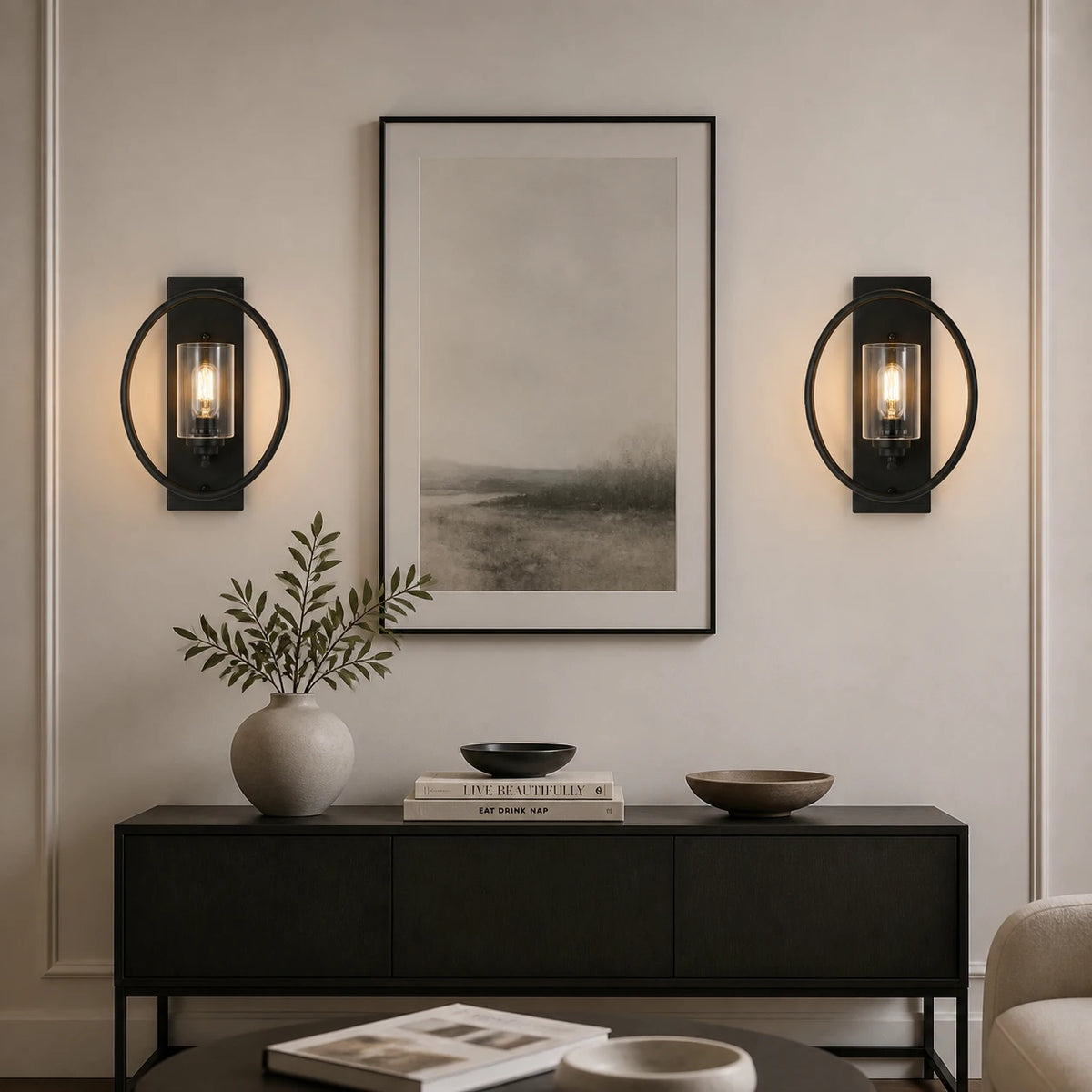 Dimmable Outdoor Wall Sconces Set of Two for Home Lighting