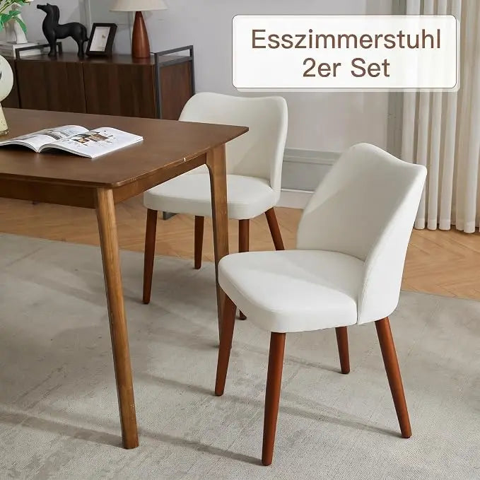 HiMISS Cushioned Dining Chairs With Wood Legs Set Of Two