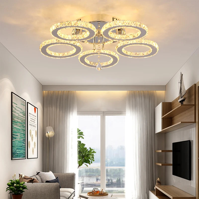 Vetrulus Modern Crystal LED Ceiling Chandelier Pendant Light Fixture