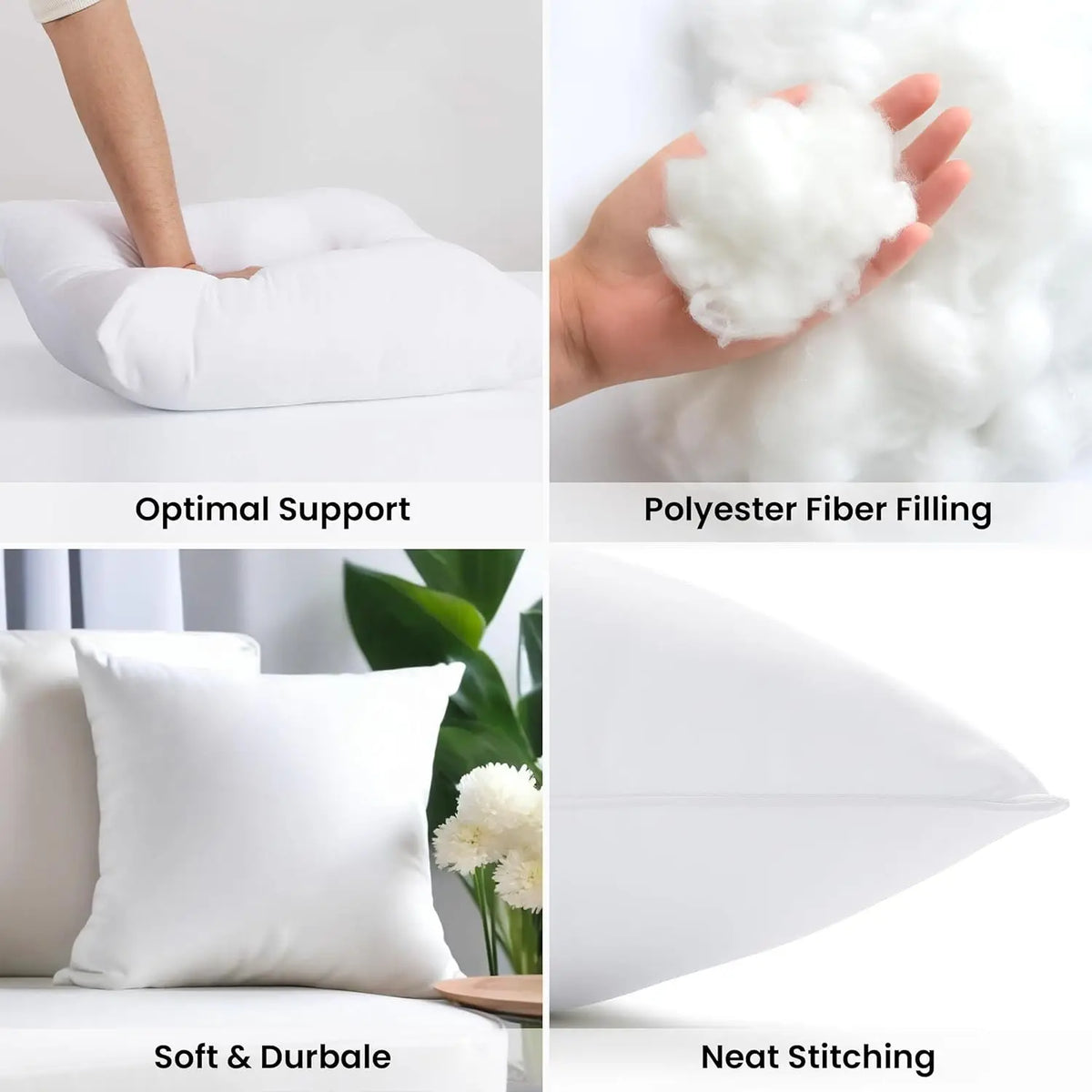 LDC Lux Decor Collection Soft Supportive Throw Pillow Inserts
