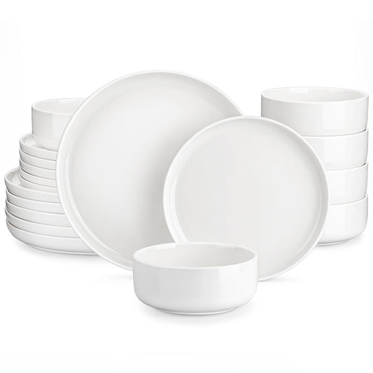 MALACASA Luna Ceramic Dinnerware Set With Plates And Bowls