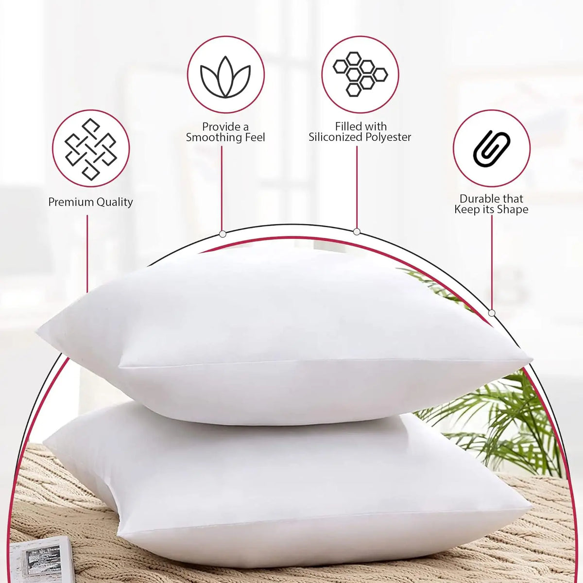LDC Lux Decor Collection Soft Supportive Throw Pillow Inserts
