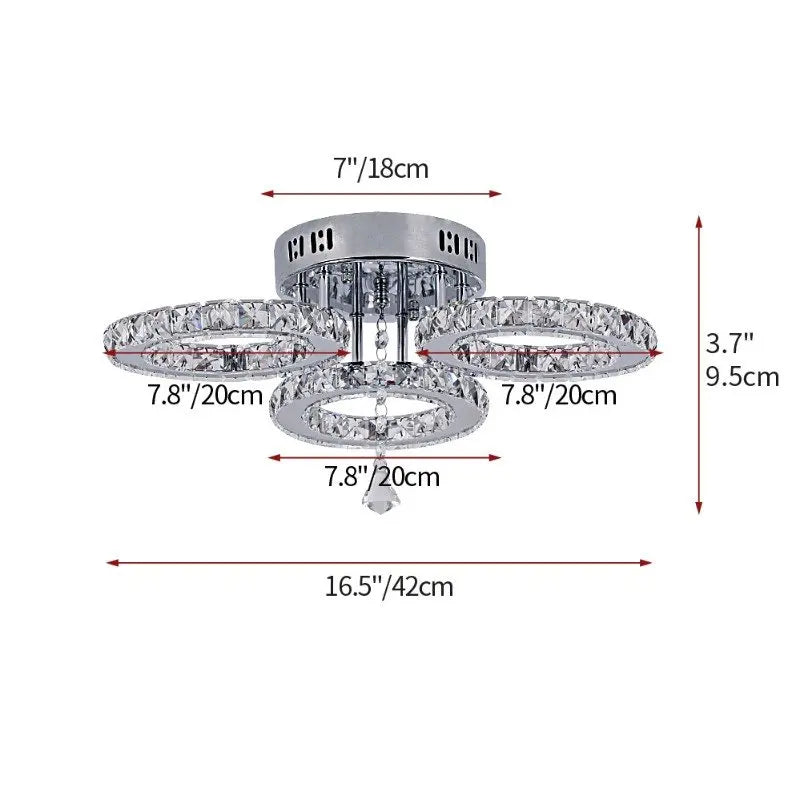 Vetrulus Modern Crystal LED Ceiling Chandelier Pendant Light Fixture