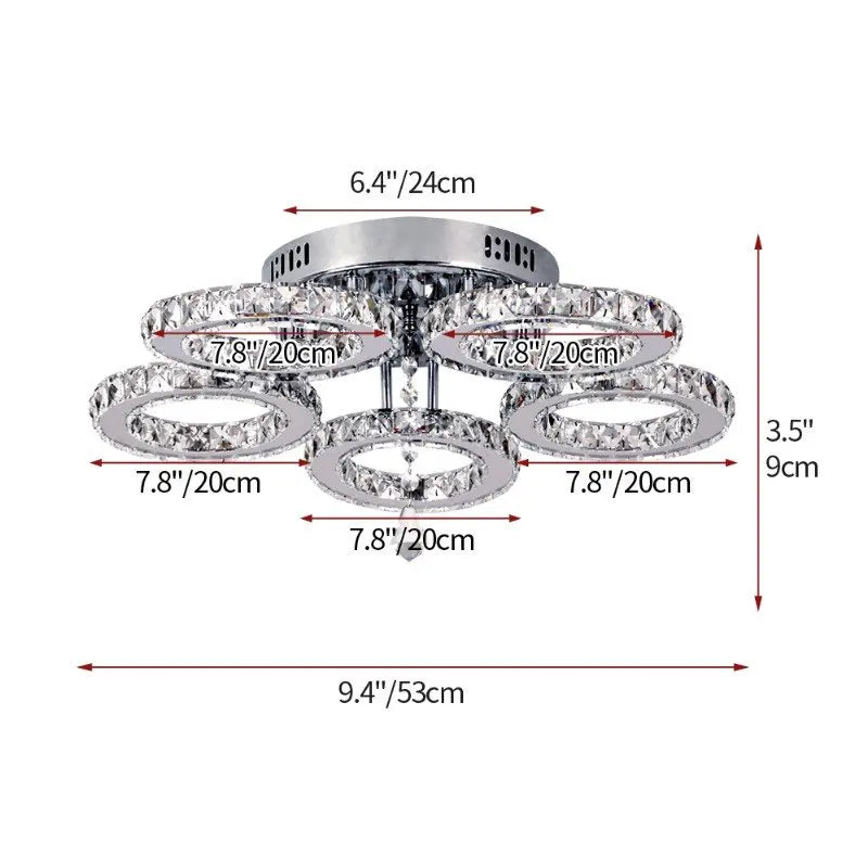 Vetrulus Modern Crystal LED Ceiling Chandelier Pendant Light Fixture