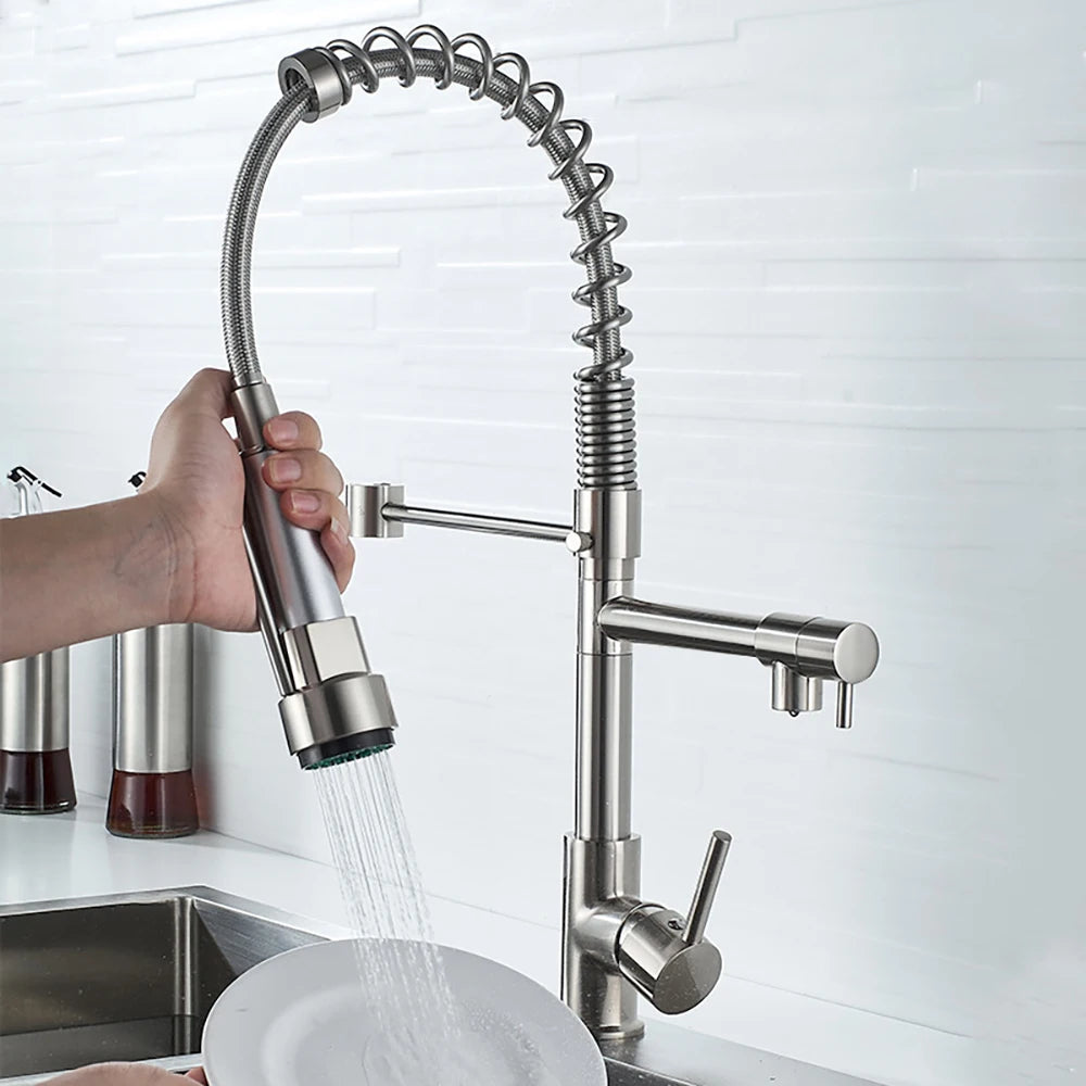 DQOK Stainless Steel Pull Down Kitchen Sink Faucet