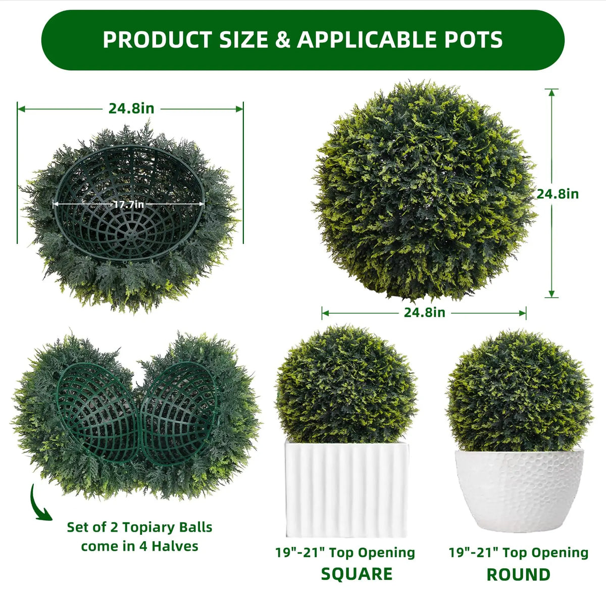 Studyset Artificial Topiary Balls for Outdoor Garden and Wedding Decoration