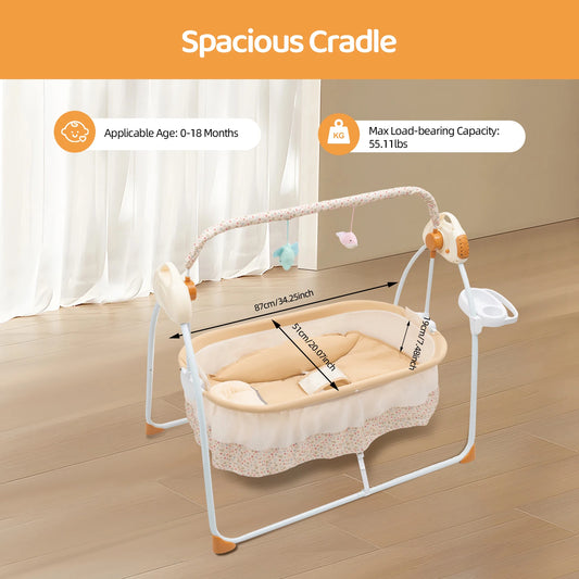 Automatic Electric Baby Crib Cradle With Remote Control And Music