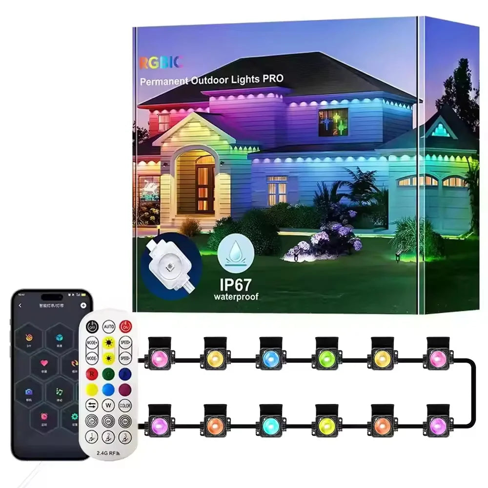 Smart Permanent Waterproof Outdoor Lights With App And Remote Control