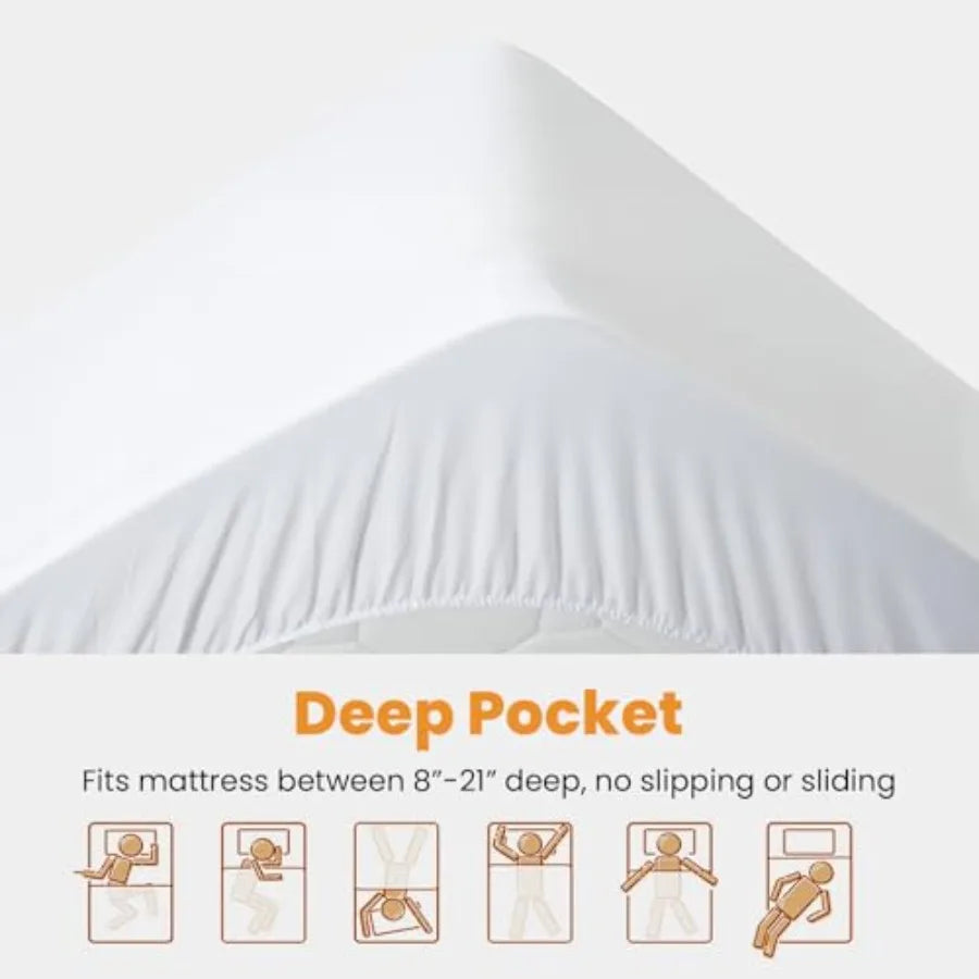 Cooling Breathable Quilted Waterproof Fitted Mattress Protector