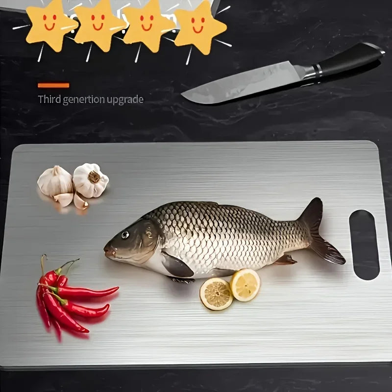 3-Piece Premium Stainless Steel Cutting Board Set Durable Easy-Clean Space-Saving Rustproof BPA-Free