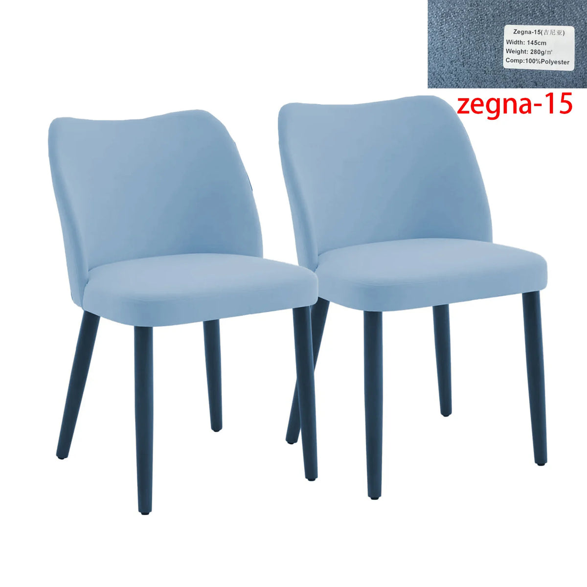 HiMISS Cushioned Dining Chairs With Wood Legs Set Of Two