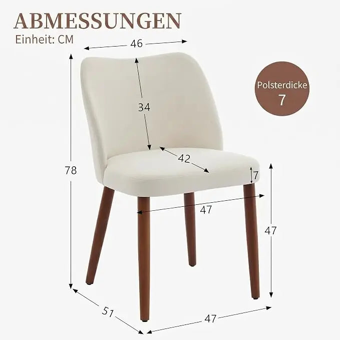 HiMISS Cushioned Dining Chairs With Wood Legs Set Of Two