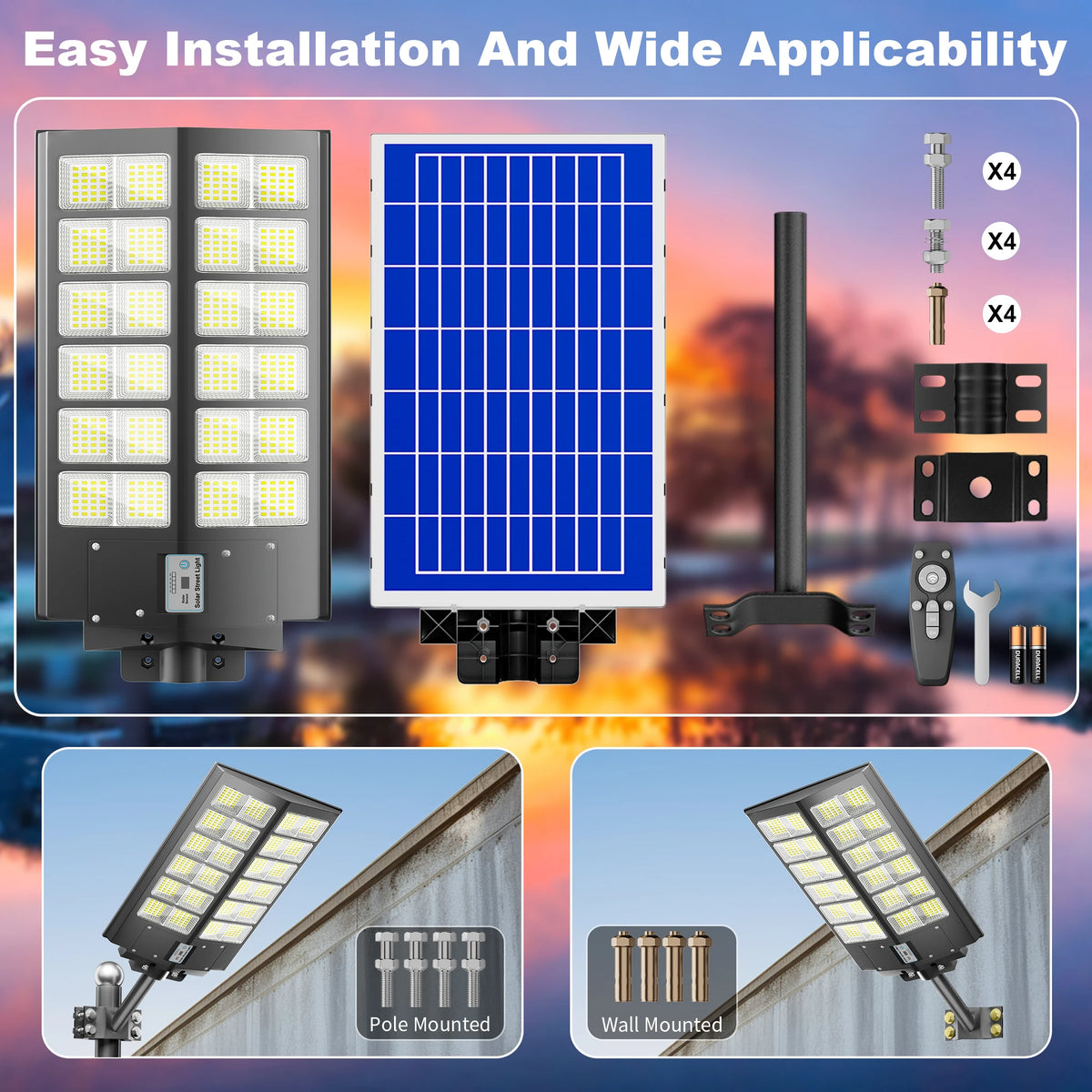Solar LED Flood Light With Motion Sensor Remote Control