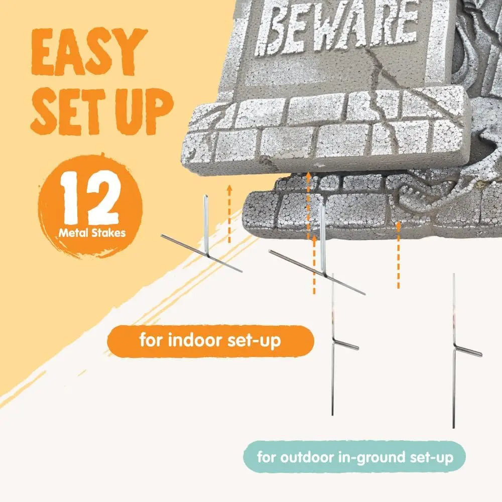 Halloween Outdoor Tombstone Decorations With Metal Stakes Cemetery Yard Decor