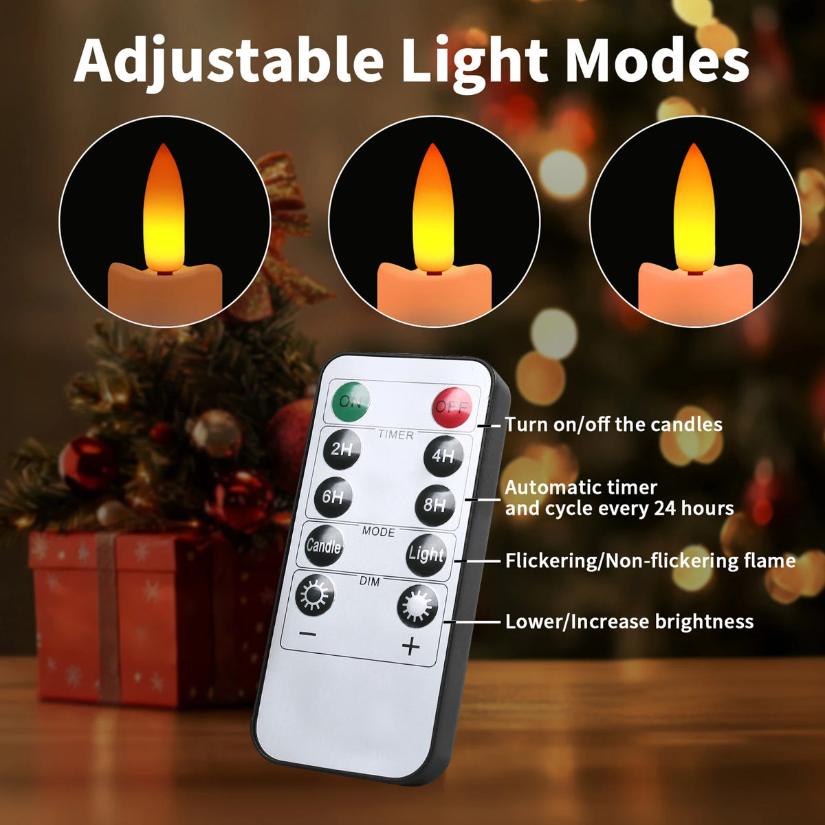 Flameless Taper Candles LED Battery Operated with Remote Timer Ivory LED Candlesticks 3D Flickering Realistic Christmas Wedding Party Home Fireplace Decor 6 Pack