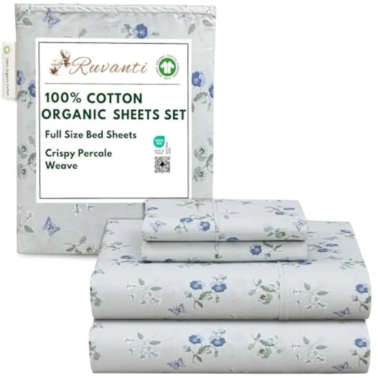 Crisp Cooling Cotton Percale Bed Sheets for Hot Sleepers