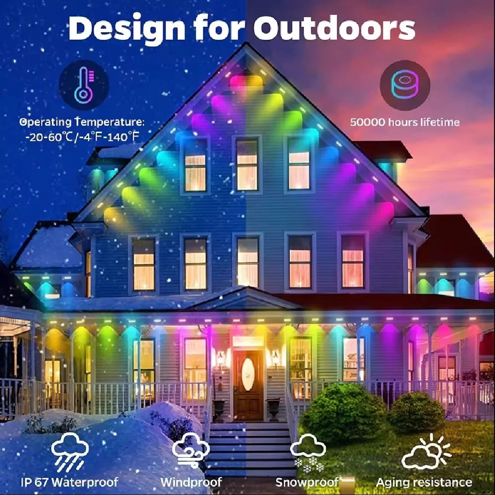 Smart Permanent Waterproof Outdoor Lights With App And Remote Control